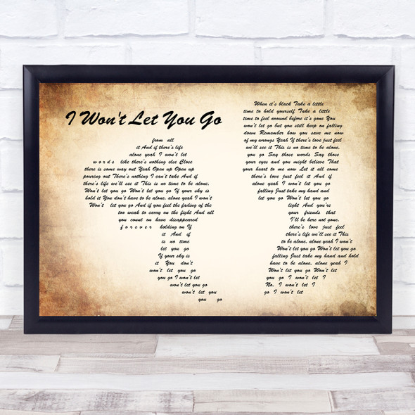 James Morrison I Won't Let You Go Man Lady Couple Song Lyric Print