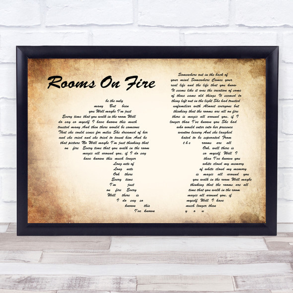 Stevie Nicks Rooms On Fire Man Lady Couple Song Lyric Print