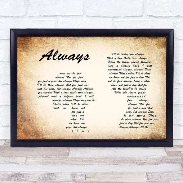 Frank Sinatra Always Man Lady Couple Song Lyric Print