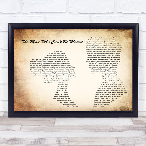 The Script The Man Who Can't Be Moved Man Lady Couple Song Lyric Print