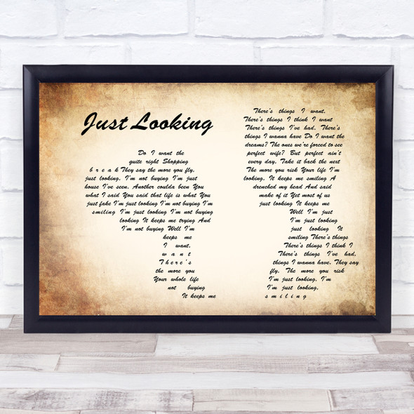 Stereophonics Just Looking Man Lady Couple Song Lyric Print