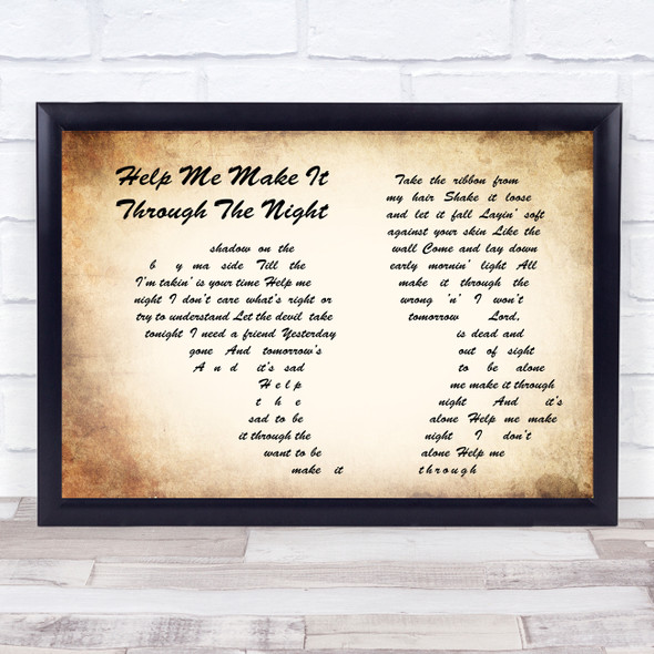Gladys Knight Help Me Make It Through The Night Man Lady Couple Song Lyric Music Art Print