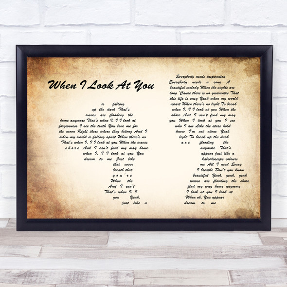 Miley Cyrus When I Look At You Man Lady Couple Song Lyric Music Art Print