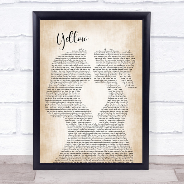 Coldplay Yellow Lesbian Women Gay Brides Couple Wedding Song Lyric Print