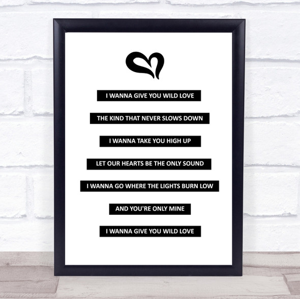 James Bay Wild Love Song Lyric Print