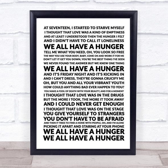 Florence & The Machine Hunger Song Lyric Quote Print