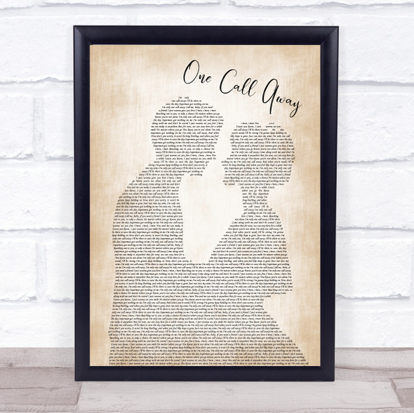 Charlie Puth One Call Away Man Lady Bride Groom Wedding Song Lyric Wall Art Print