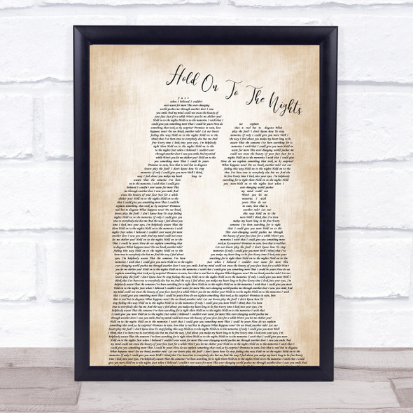 Richard Marx Hold On To The Nights Song Lyric Man Lady Bride Groom Wedding Print