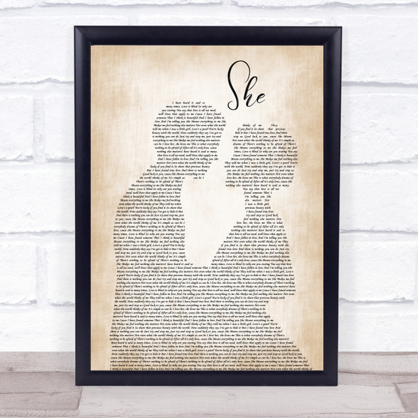 Jen foster She Man Lady Bride Groom Wedding Song Lyric Quote Print