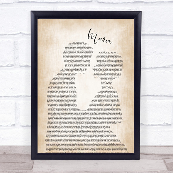 Olly Murs Maria Man Lady Bride Groom Wedding Song Lyric Print