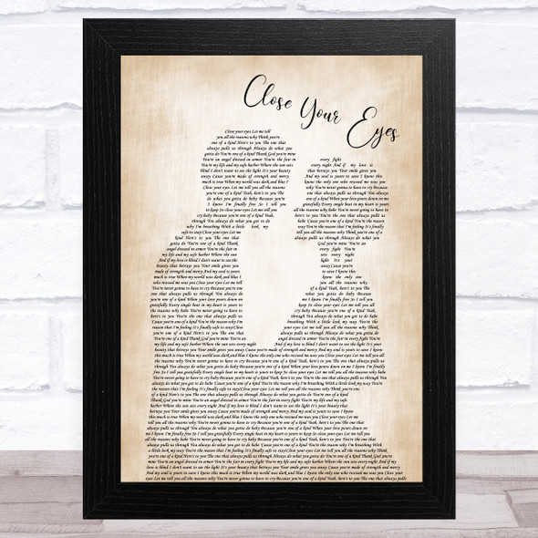 Michael Buble Close Your Eyes Man Lady Bride Groom Wedding Song Lyric Music Art Print