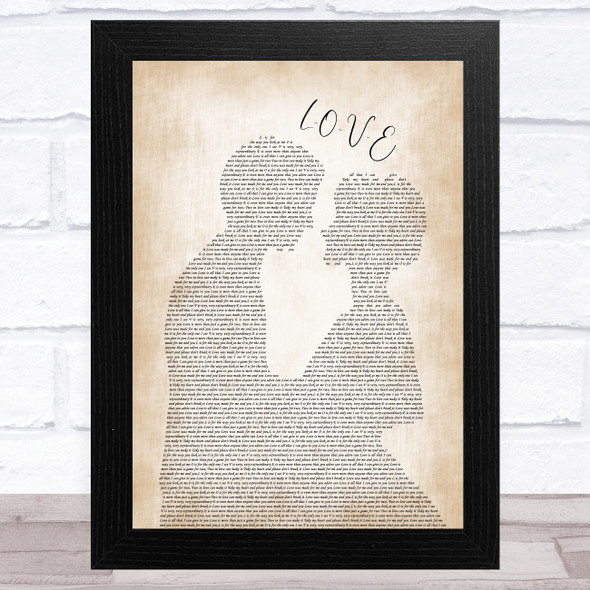 Nat King Cole L-O-V-E Man Lady Bride Groom Wedding Song Lyric Music Art Print