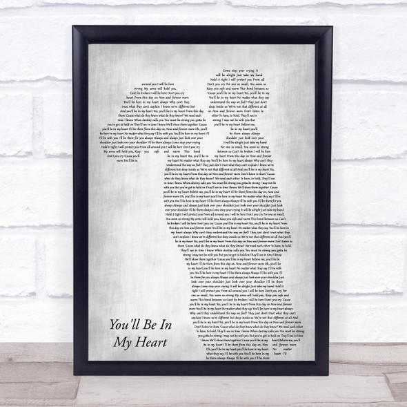 Phil Collins You'll Be In My Heart Mother & Child Grey Song Lyric Print