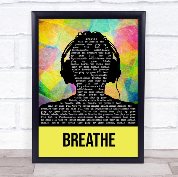 The Prodigy Breathe Multicolour Man Headphones Song Lyric Quote Music Print