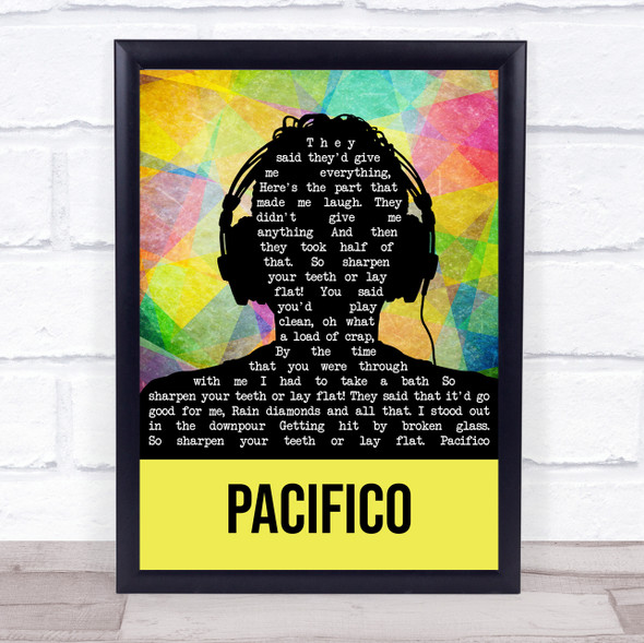 Ugly Casanova Pacifico Multicolour Man Headphones Song Lyric Print