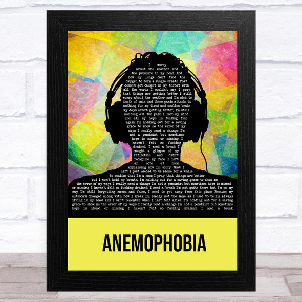 Deaf Havana Anemophobia Multicolour Man Headphones Song Lyric Music Art Print