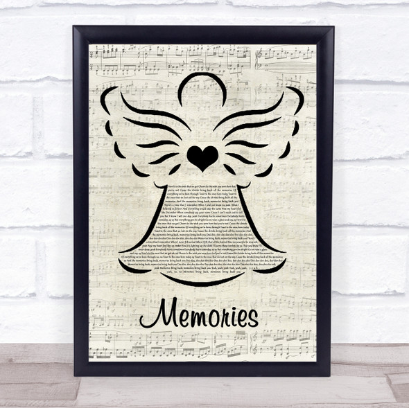 Maroon 5 Memories Music Script Angel Song Lyric Quote Music Print