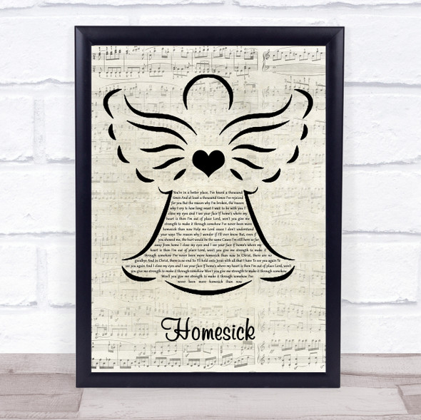 MercyMe Homesick Music Script Angel Song Lyric Quote Music Print