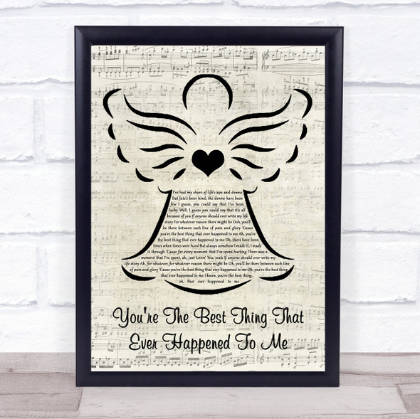 Gladys Knight You're The Best Thing That Ever Happened To Me Music Script Angel Song Lyric Wall Art Print