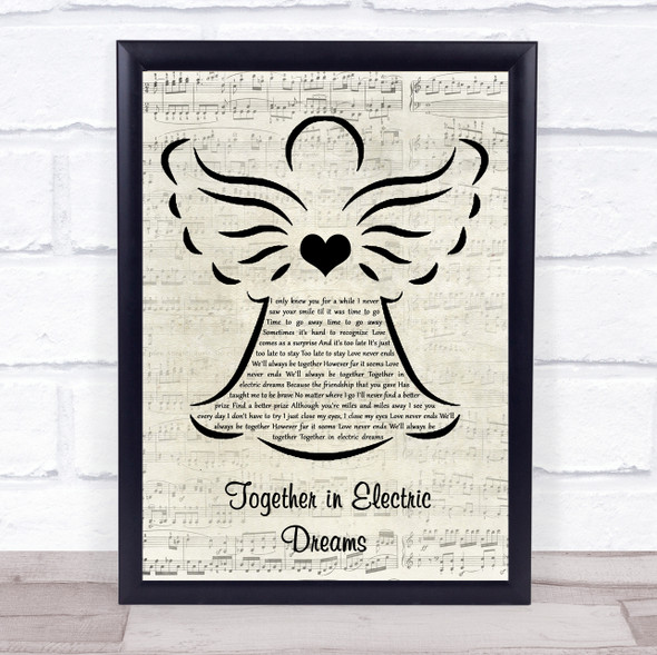 Philip Oakey & Giorgio Moroder Together in Electric Dreams Music Script Angel Song Lyric Wall Art Print