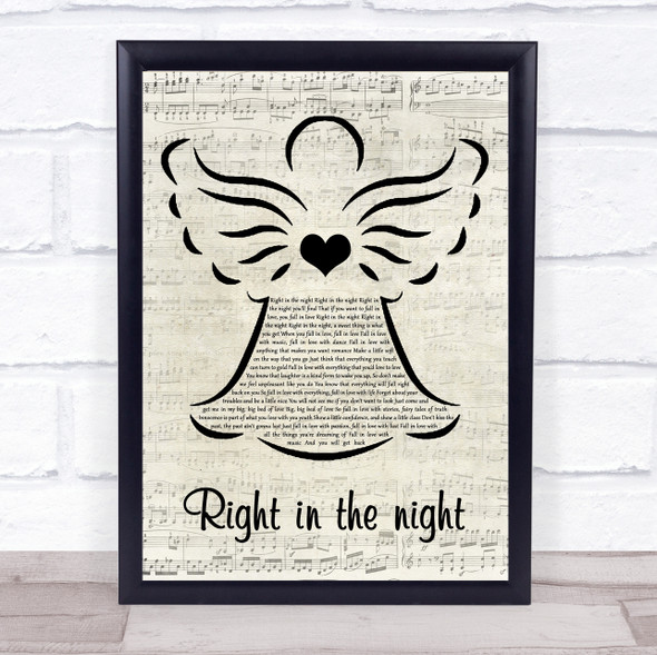 Jam & Spoon Right in the night Music Script Angel Song Lyric Wall Art Print