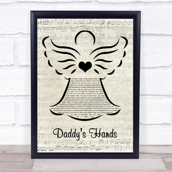 Holly Dunn Daddy's Hands Music Script Angel Song Lyric Print