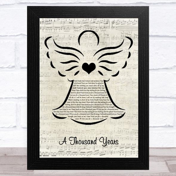 Christina Perri A Thousand Years Music Script Angel Song Lyric Music Art Print