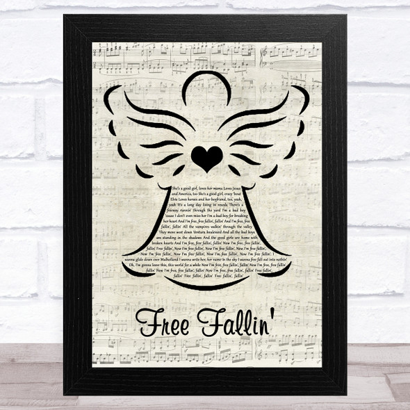 Tom Petty Free Fallin' Music Script Angel Song Lyric Music Art Print