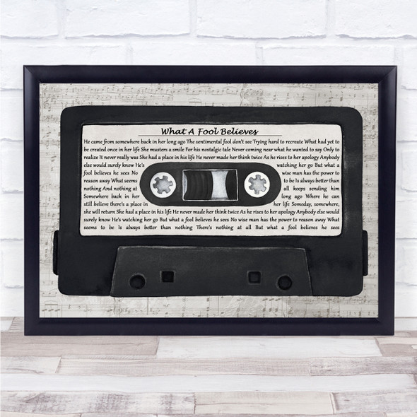 The Doobie Brothers What A Fool Believes Music Script Cassette Tape Song Lyric Print