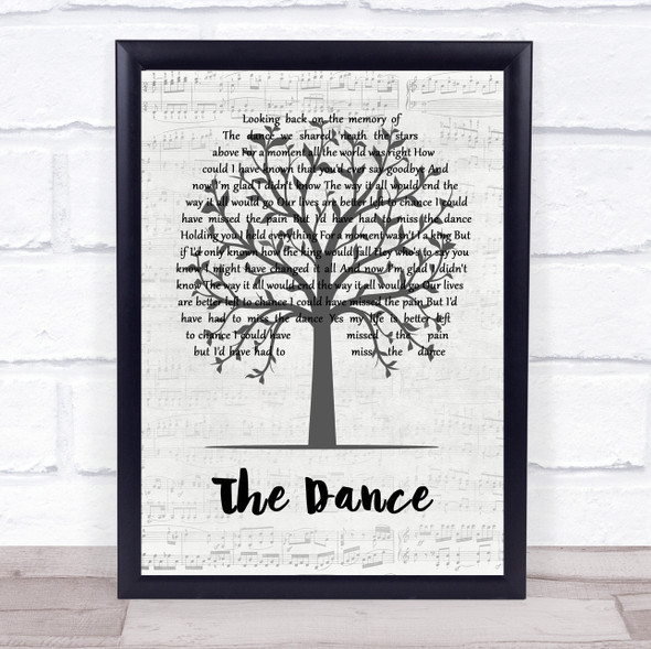 Garth Brooks The Dance Music Script Tree Song Lyric Quote Music Print