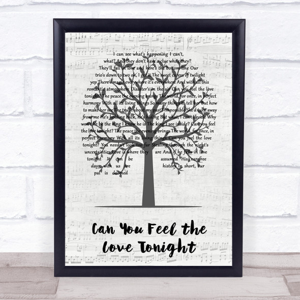 Beyonc?®, Donald Glover, Billy Eichner & Seth Rogen Can You Feel the Love Tonight Music Script Tree Song Lyric Wall Art Print