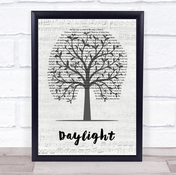 Taylor Swift Daylight Music Script Tree Song Lyric Wall Art Print