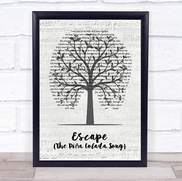 Rupert Holmes Escape (The Pi??a Colada Song) Music Script Tree Song Lyric Print