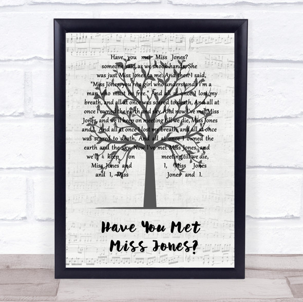 Frank Sinatra Have You Met Miss Jones Music Script Tree Song Lyric Print