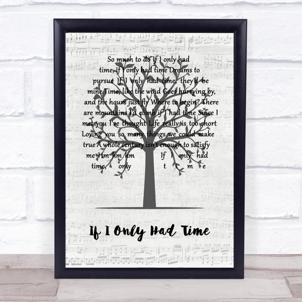 John Rowles If I Only Had Time Music Script Tree Song Lyric Print