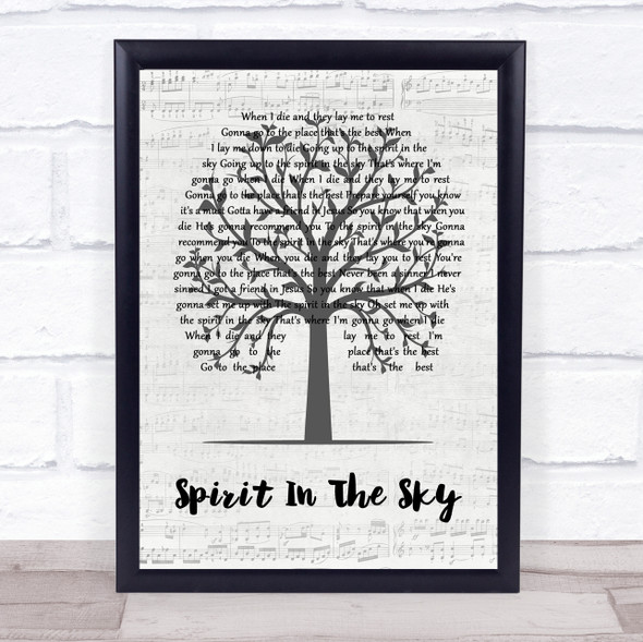 Norman Greenbaum Spirit In The Sky Music Script Tree Song Lyric Print