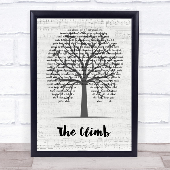 Miley Cyrus The Climb Music Script Tree Song Lyric Print