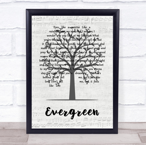 Will Young Evergreen Music Script Tree Song Lyric Print