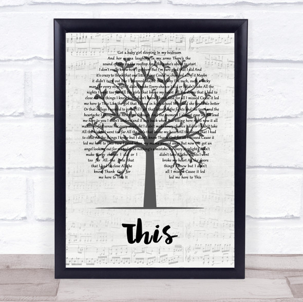 Darius Rucker This Music Script Tree Song Lyric Print