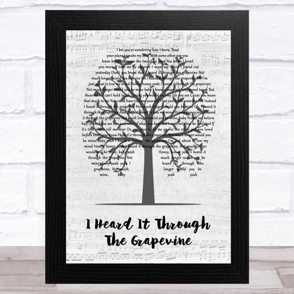 Marvin Gaye I Heard It Through The Grapevine Music Script Tree Song Lyric Music Art Print