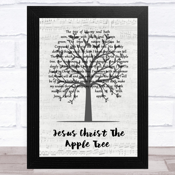 Poston E Jesus Christ the apple tree Music Script Tree Song Lyric Music Art Print