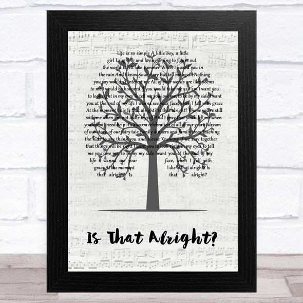 Lady Gaga Is That Alright Music Script Tree Song Lyric Music Art Print