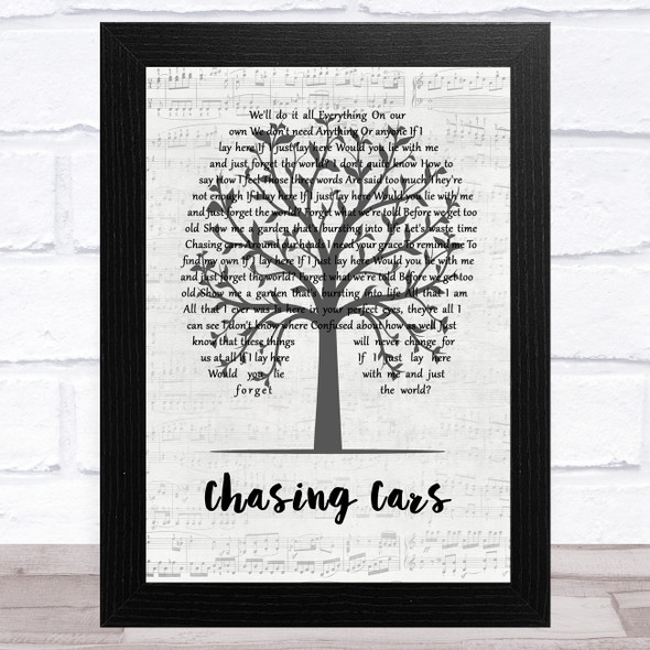 Snow Patrol Chasing Cars Music Script Tree Song Lyric Music Art Print