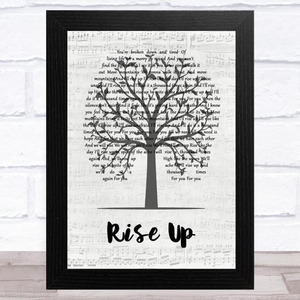 Andra Day Rise Up Music Script Tree Song Lyric Music Art Print