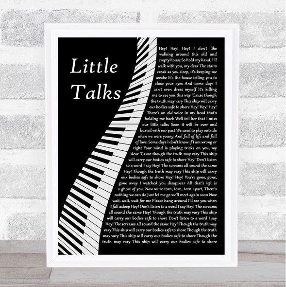 Of Monsters And Men Little Talks Piano Song Lyric Wall Art Print