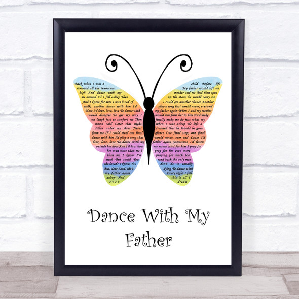 Luther Vandross Dance With My Father Rainbow Butterfly Song Lyric Quote Music Print