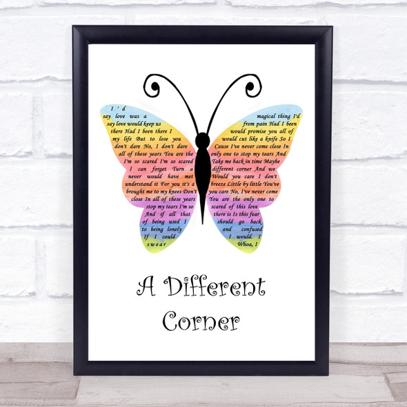 George Michael A Different Corner Rainbow Butterfly Song Lyric Wall Art Print