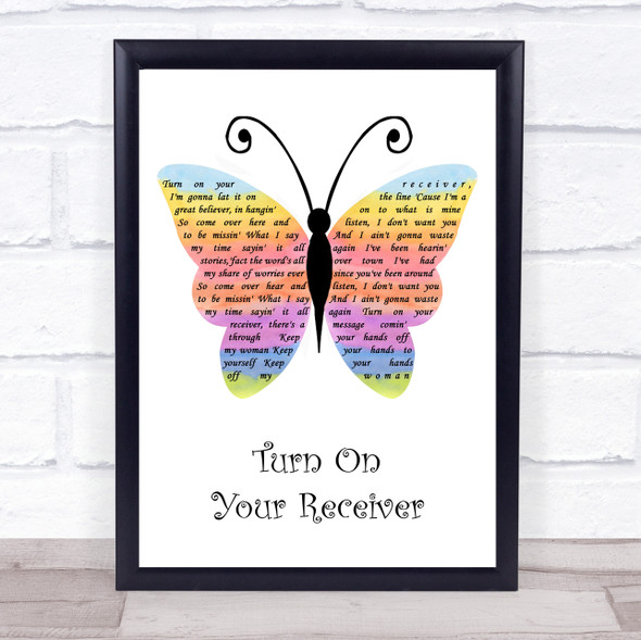 Nazareth Turn On Your Receiver Rainbow Butterfly Song Lyric Print