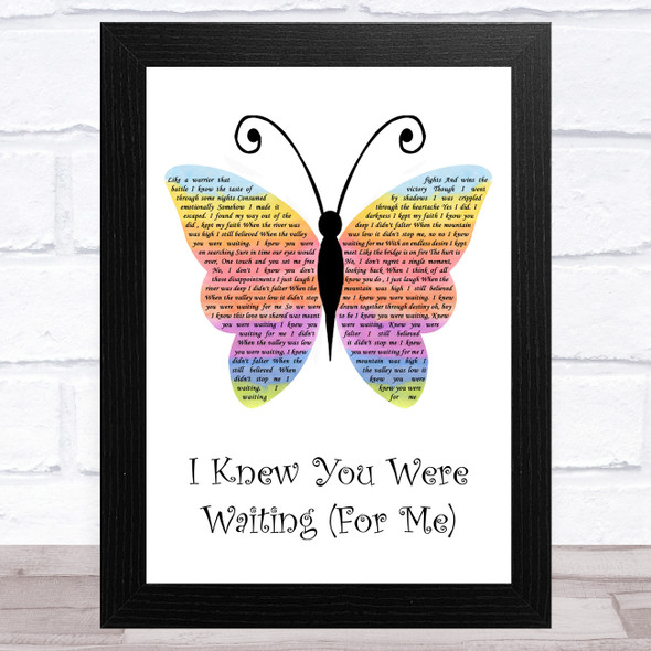 George Michael I Knew You Were Waiting (For Me) Rainbow Butterfly Song Lyric Music Art Print