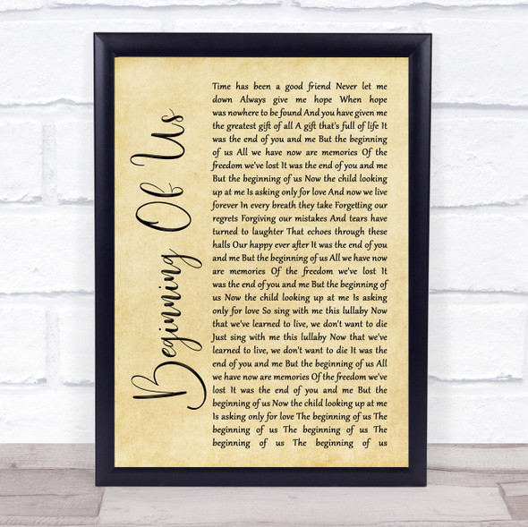 Jack Savoretti Beginning Of Us Rustic Script Song Lyric Quote Music Print